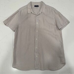 Velvet By Graham & Spencer Men’s Linen Short Sleeve Light Taupe Shirt Medium